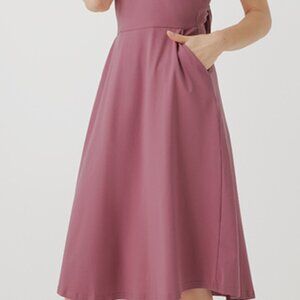 Pact Fit and Flare Party dress in Marsala, size M (EUC)